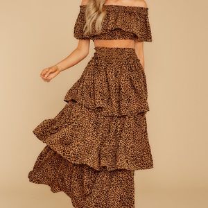 Red Dress Boutique Line of Fire Leopard Set NWT